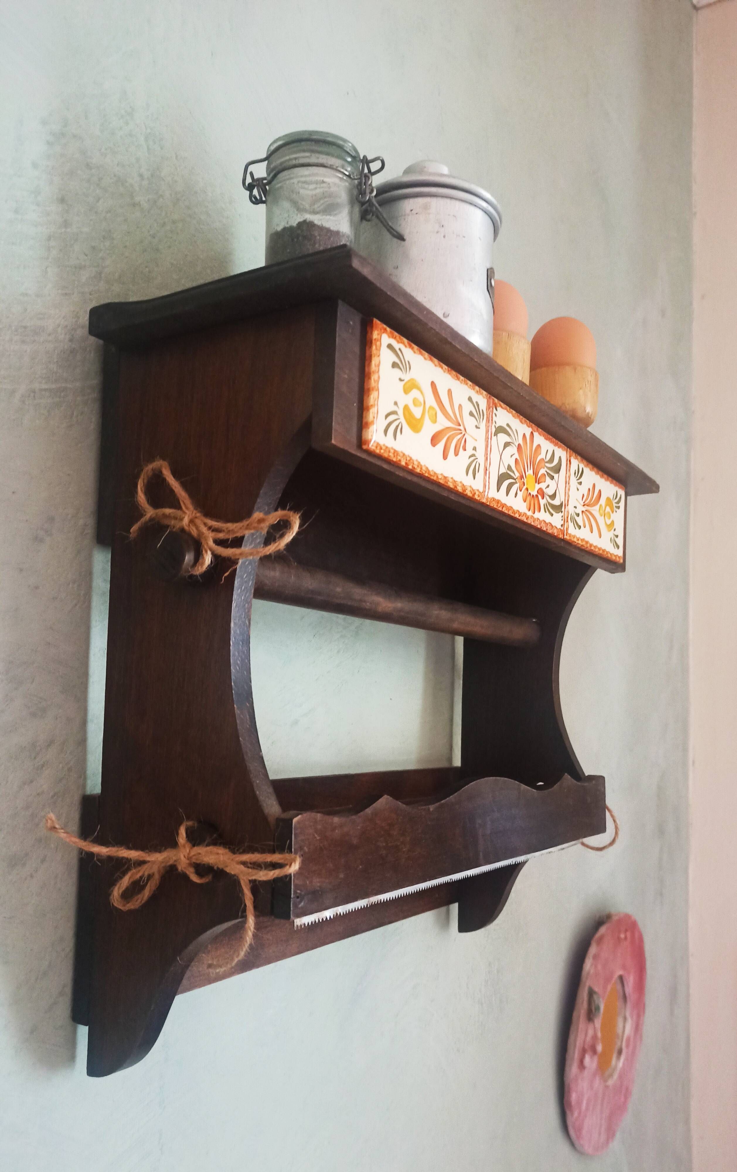 Wall-mounted kitchen roll holder / wall-mounted kitchen shelf