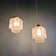 Pair of Art Deco Skyscraper satin glass pendant lights, 1930s