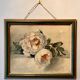Tableau ancien, nature morte aux roses, XX siècle