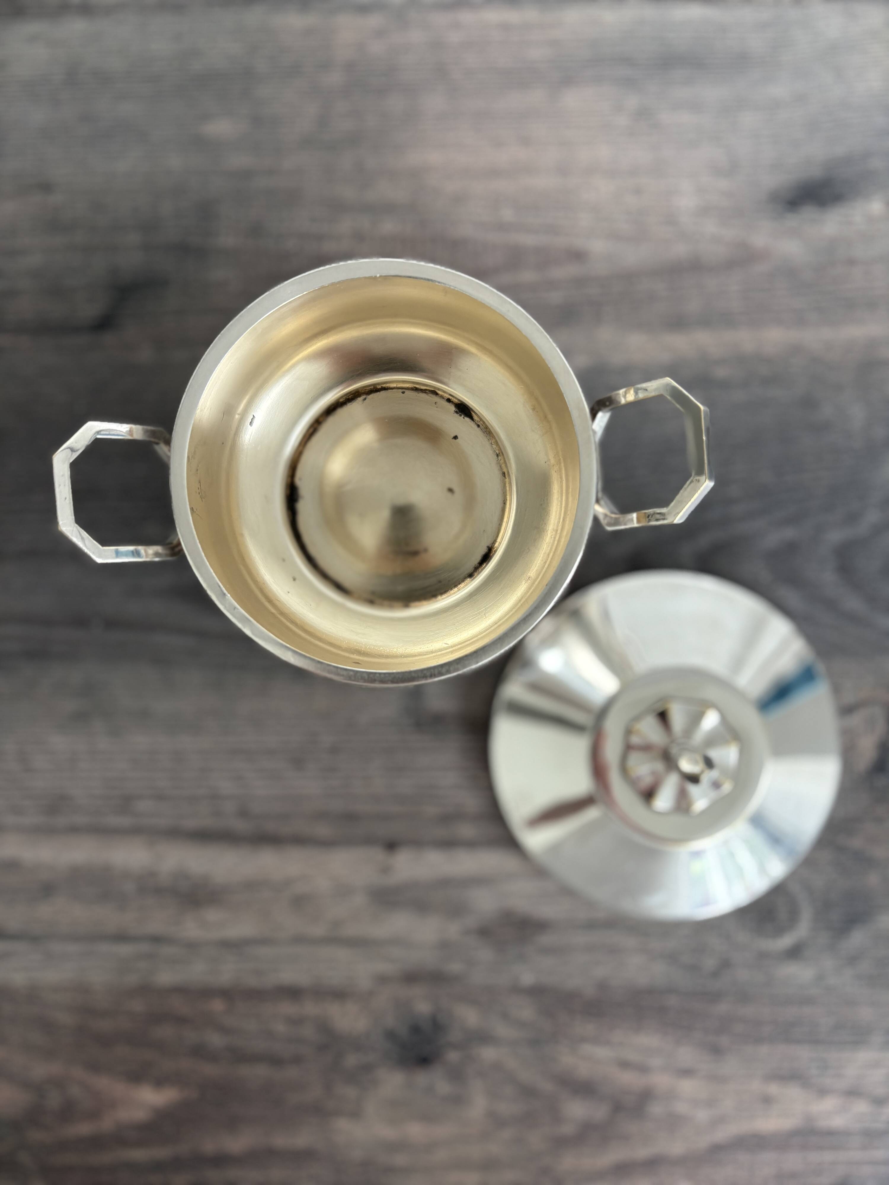 Antique silver-plated sugar bowl