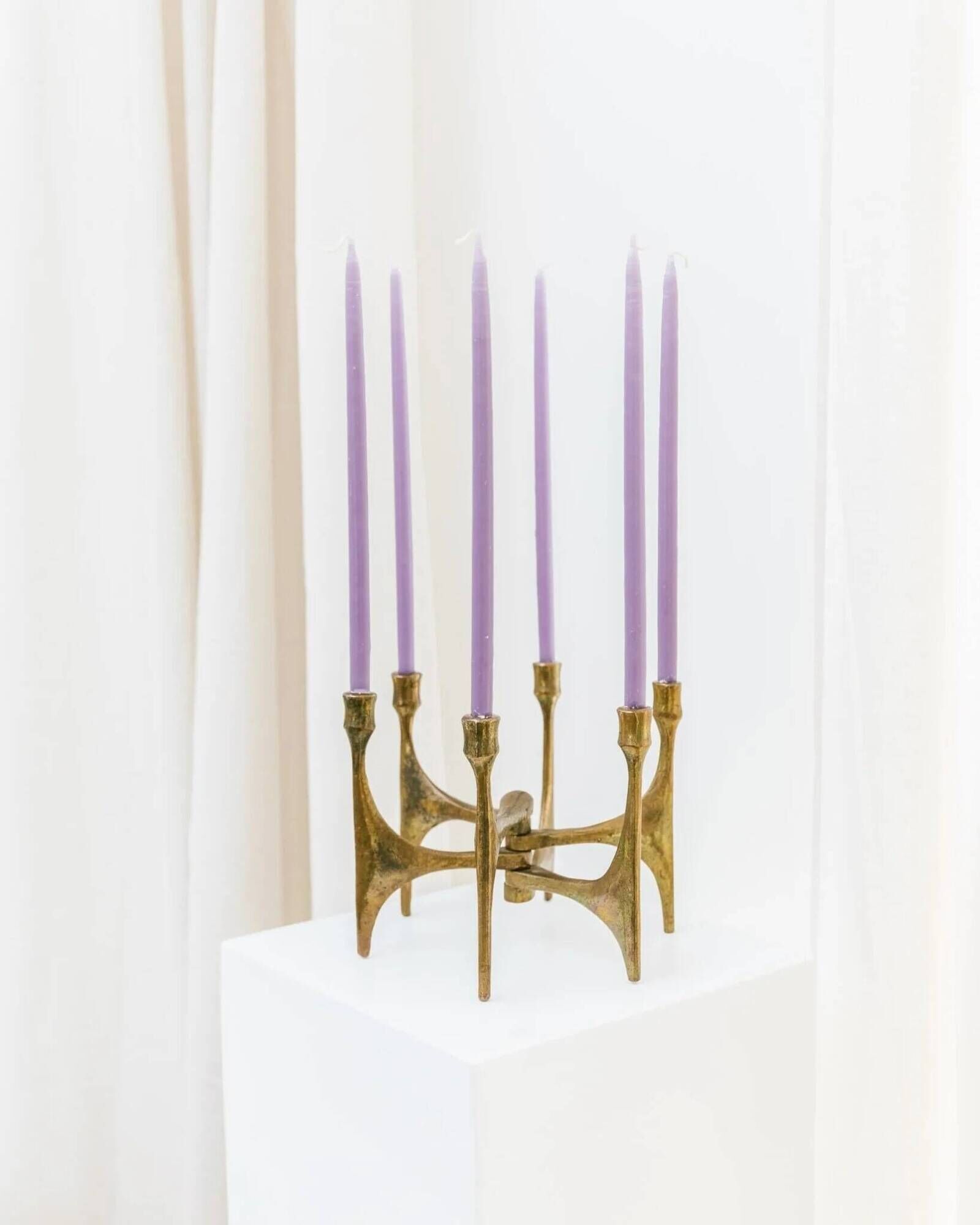 Doré Bronze Six-Arm Candleholder by Michael Harjes, Made in Germany, 1960s Mid-Century Modern