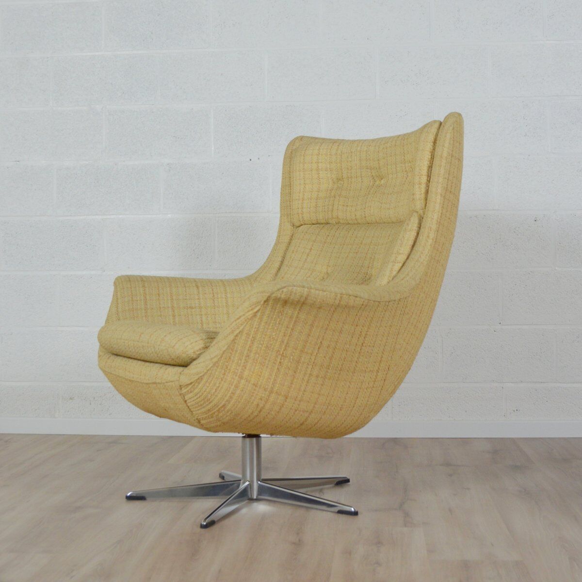 Large vintage swivel shell chair