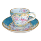 English porcelain coffee cup and saucer Minton 4910 blue bird design