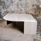 Table basse oeil en travertin, Roche Bobois, 1980s