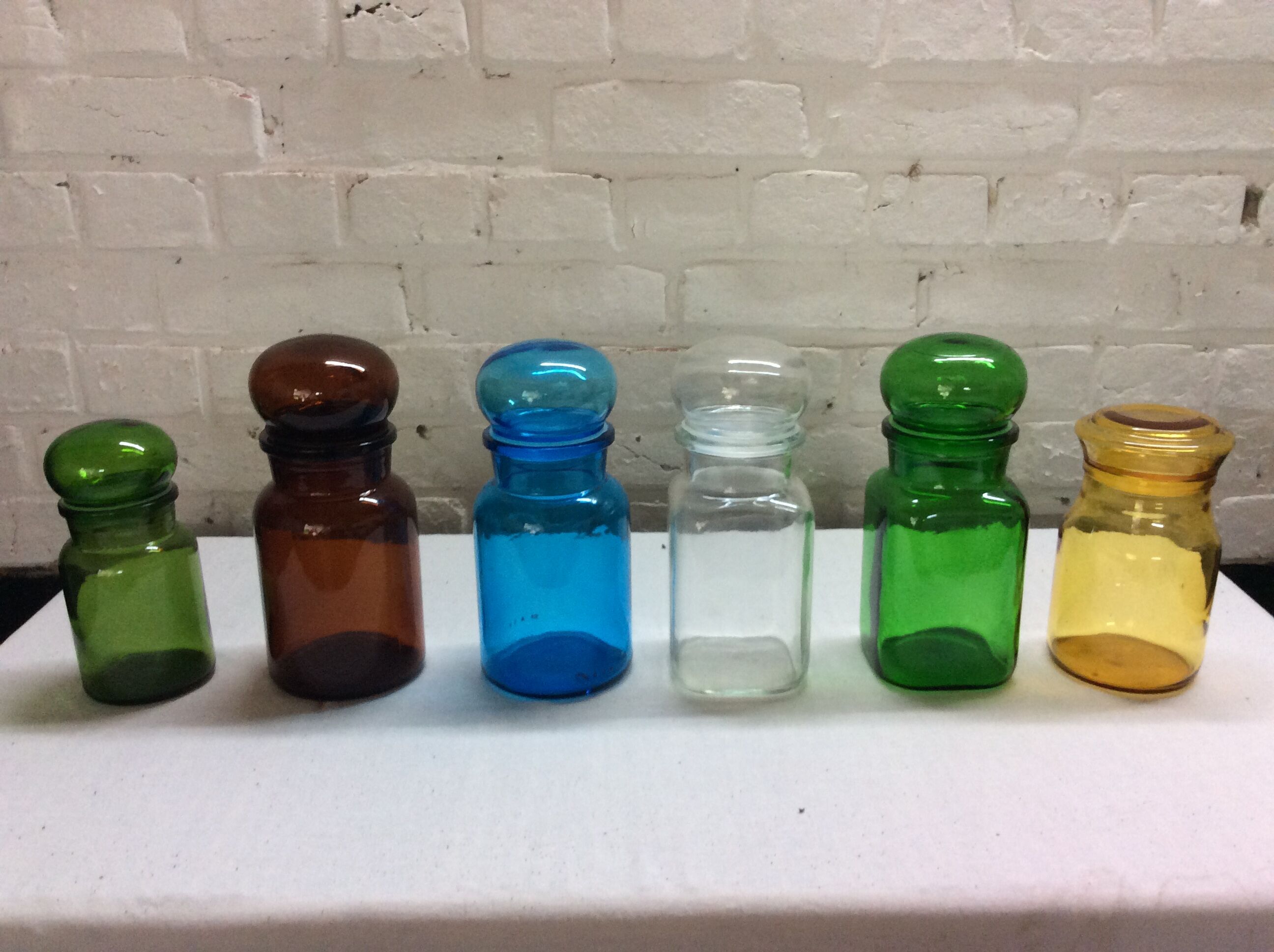 Lot of 6 vintage glass jars