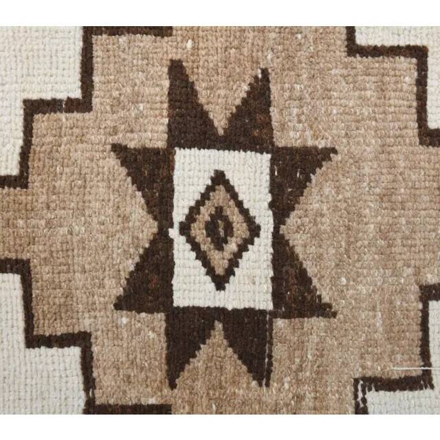 1970s Vintage Turkish Hand-Knotted Wool Cotton Beige Runner Rug 85x310