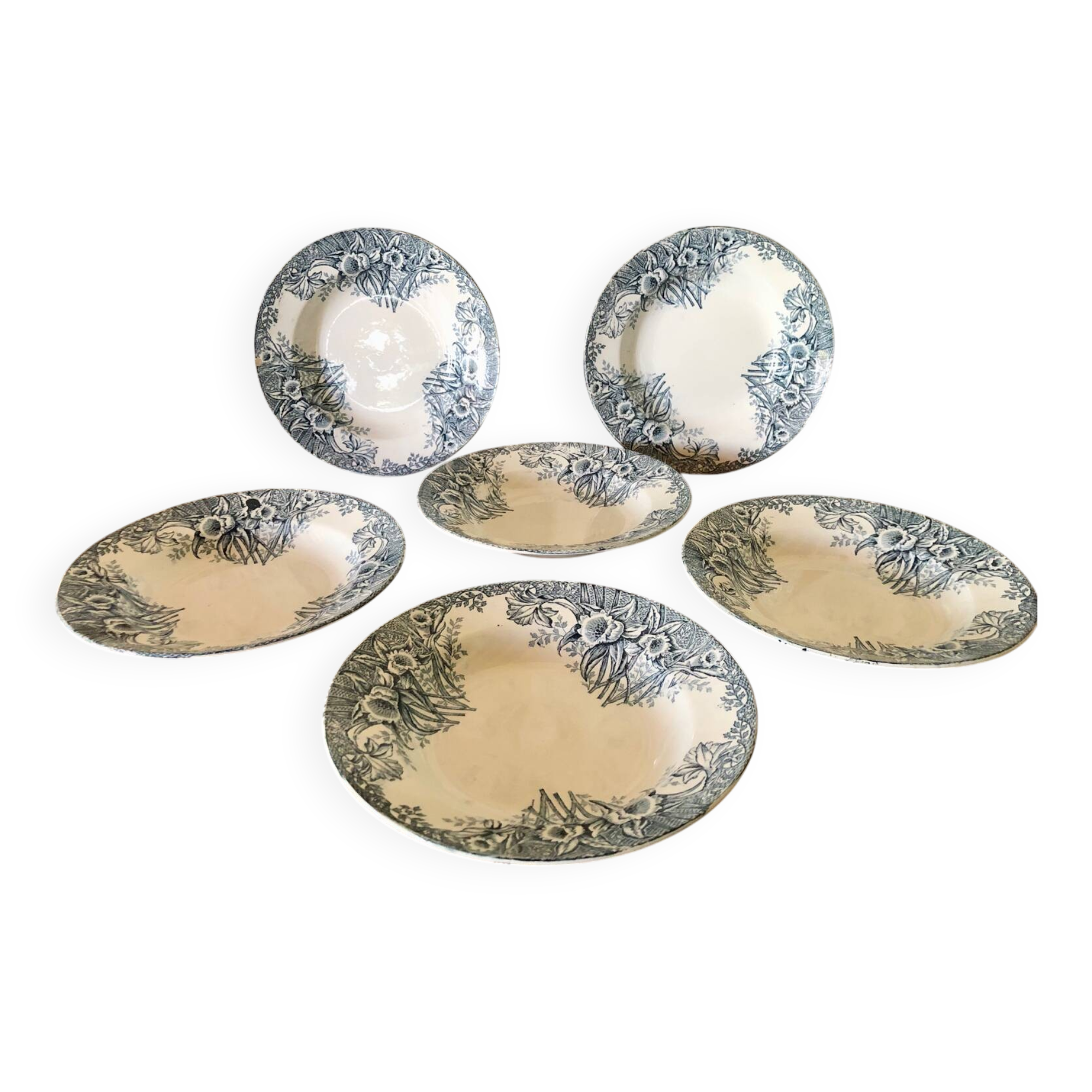Narcisse Saint Amand ironstone deep plates