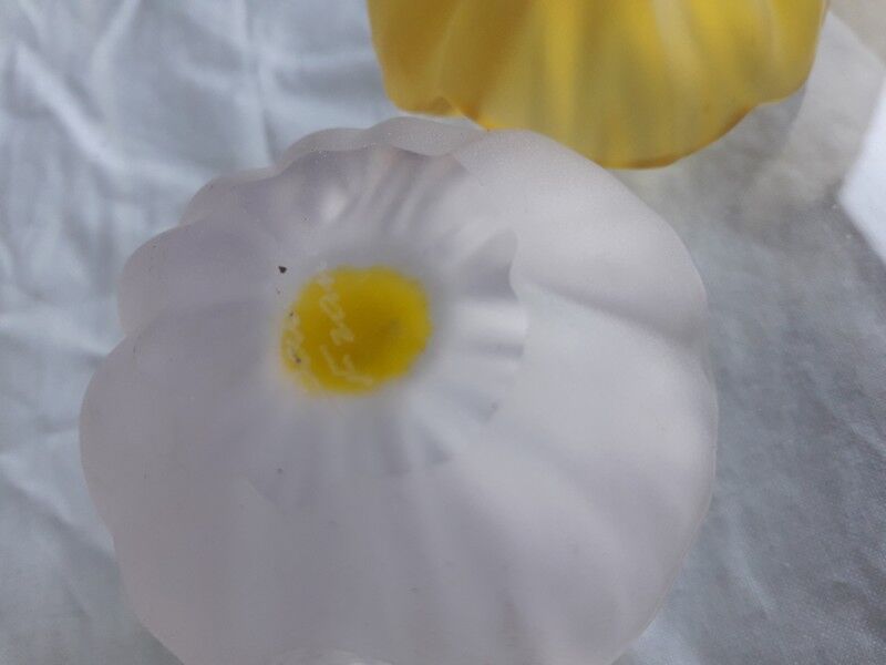 Pair of crystal flower bowls, Daum