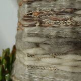 Vintage sandstone lamp and its wool lampshade