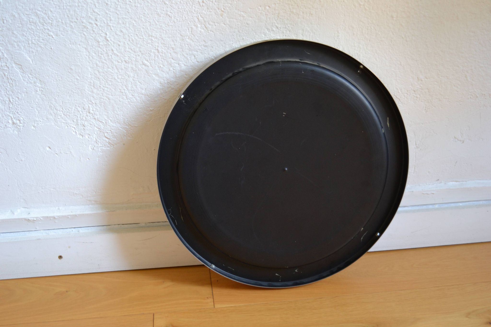 miroir rond 1970 cadre métal inox brossé 43 cm