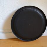miroir rond 1970 cadre métal inox brossé 43 cm