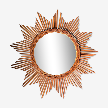 Woven rattan mirror from the 60s/70s