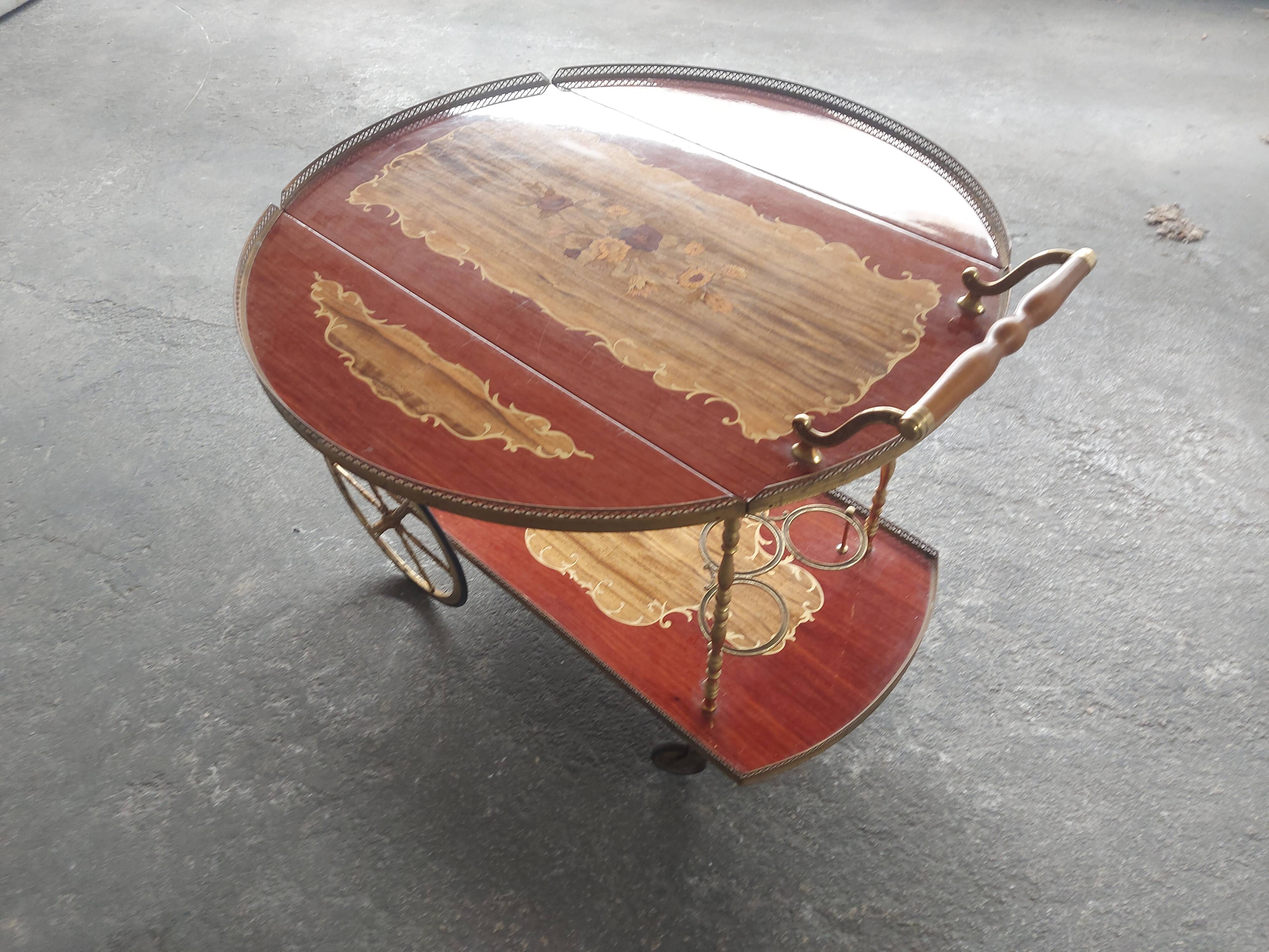 Desserte vintage en marqueterie