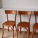 Ensemble de 4 chaises bistrot en bois de hêtre années 50
