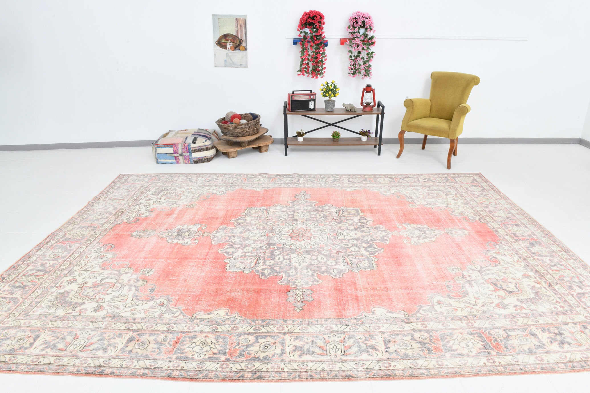9x13 Oversize Rustic Vintage Rug, 274x389Cm