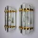 Pair of Venini wall lamps, cut glass, Murano, Italy, 1970