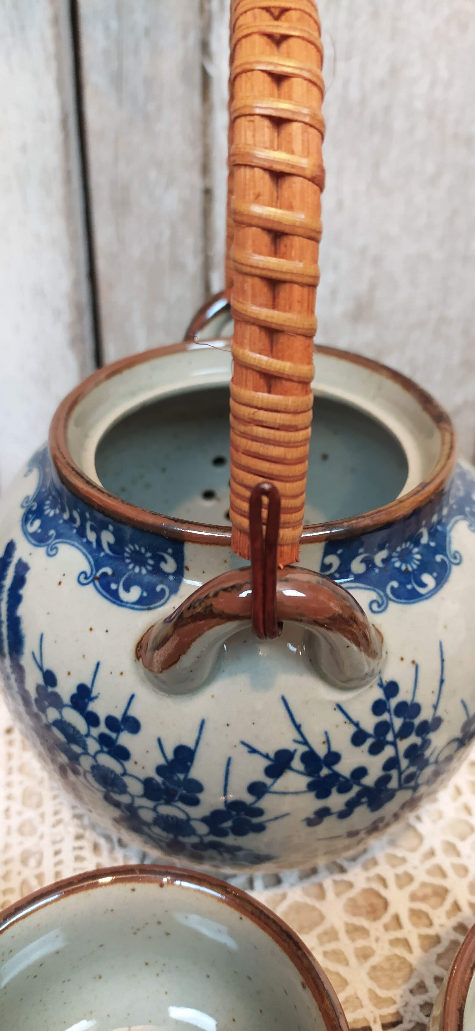 Tea service or cherry blossom coffee from Japan