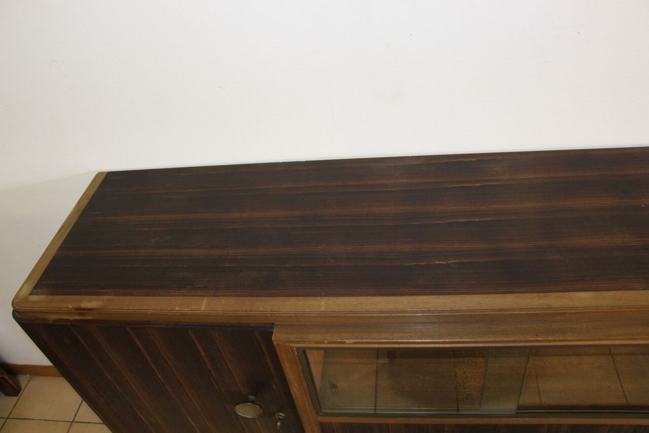 Art Deco period mahogany and macassar veneer sideboard