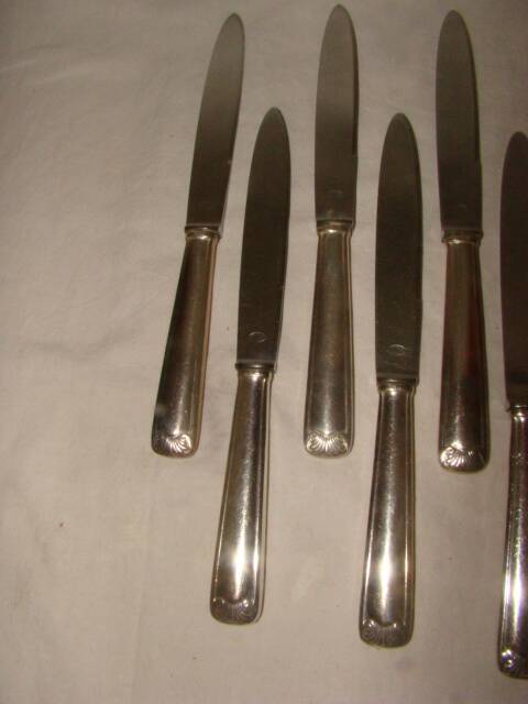 12 stainless steel table knives M.A. from the early 20th century.
