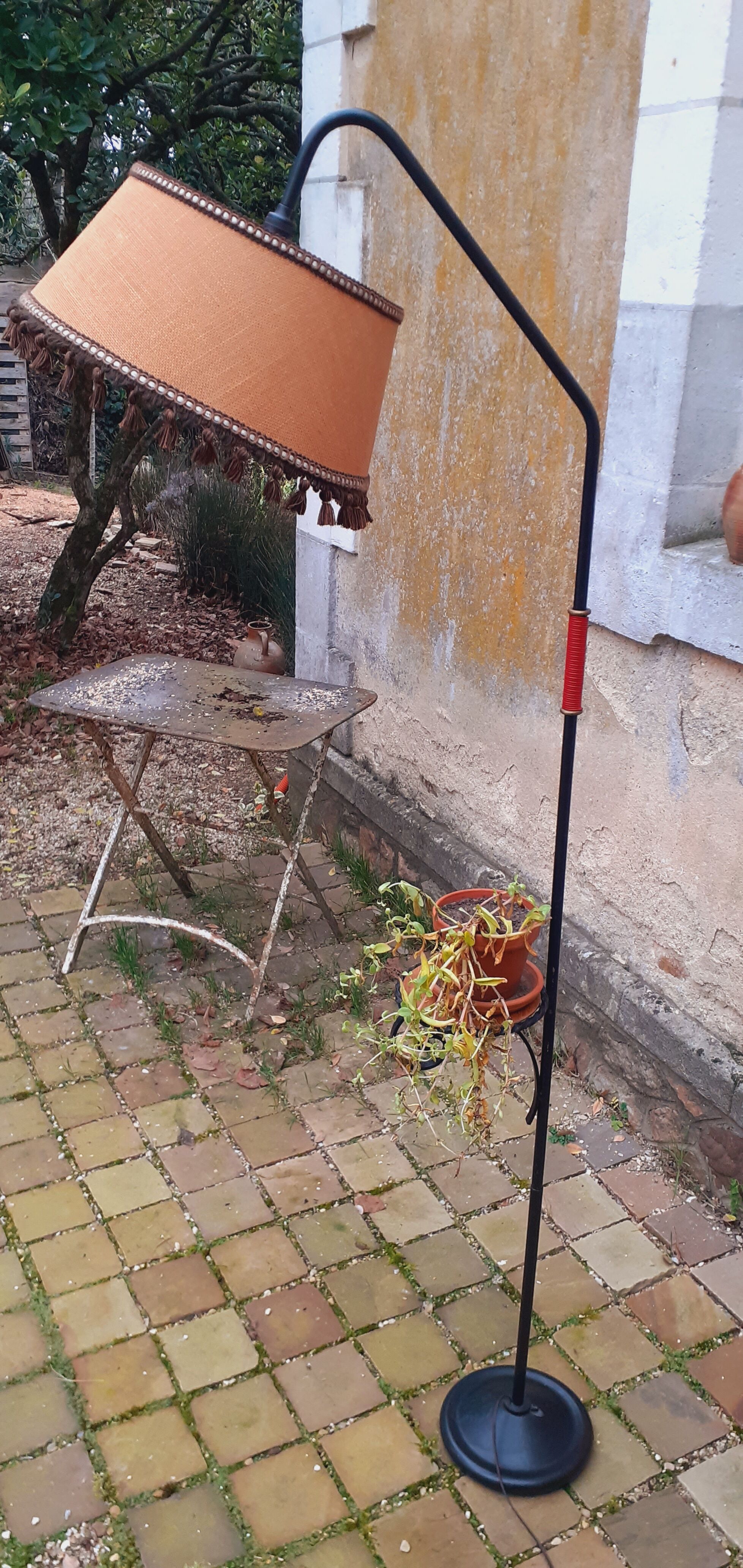 Lampadaire, liseuse vintage année 60 fer forgé
