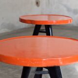 Xavier Pauchard - Two round Tholix metal bistro tables 1960