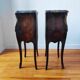 Paire de tables de chevet style Louis marbre noir