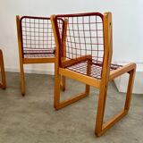 Lot of 4 Knut and Marianne Hagberg designer chairs for Ikea 1982 vintage metal and wood