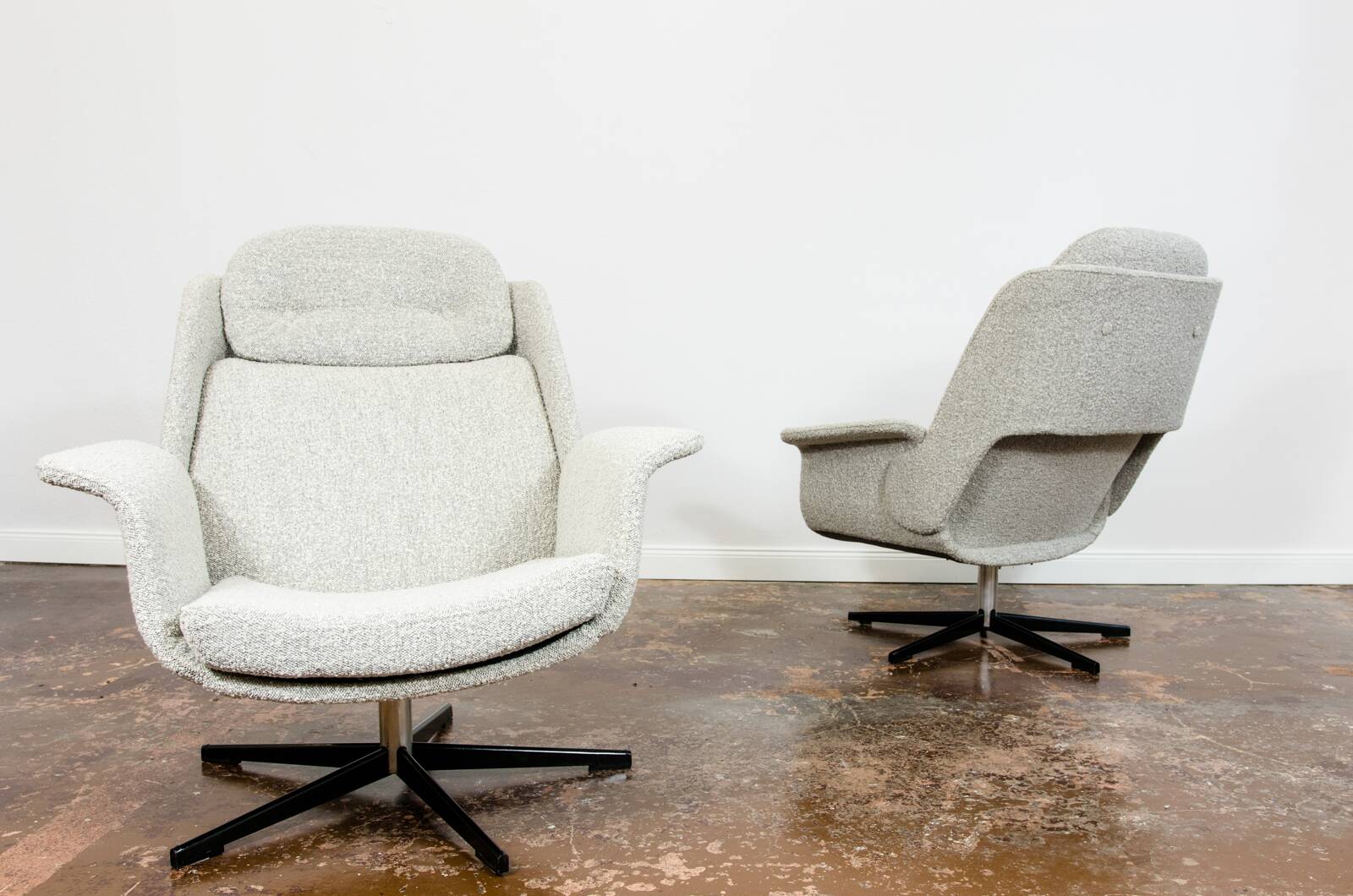 Chaises pivotantes vintage grandes "b7041" de zpm radomsko, pologne, 1970