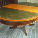 English-style wooden and leather table