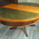 English-style wooden and leather table