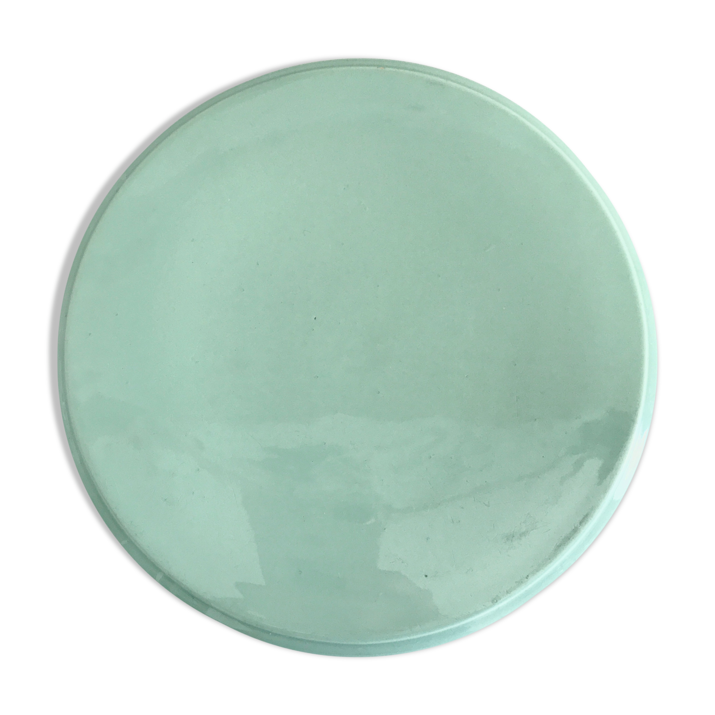 Mint green earthenware underside