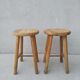 Set of 2 vintage pine stools