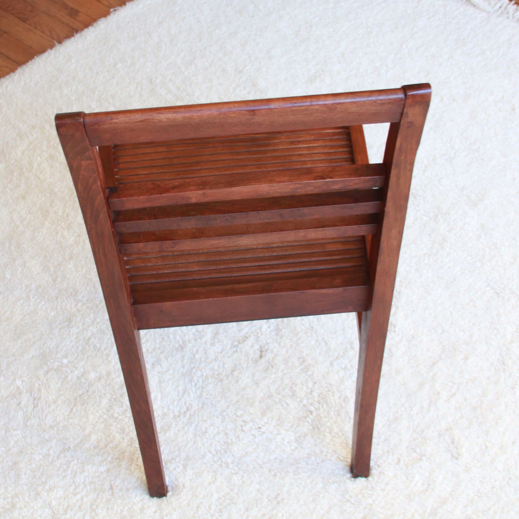 Set of 4 antique chairs waxed wood vintage bistro