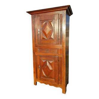 Armoire 2 portes , 1 tiroir chéne 19 éme