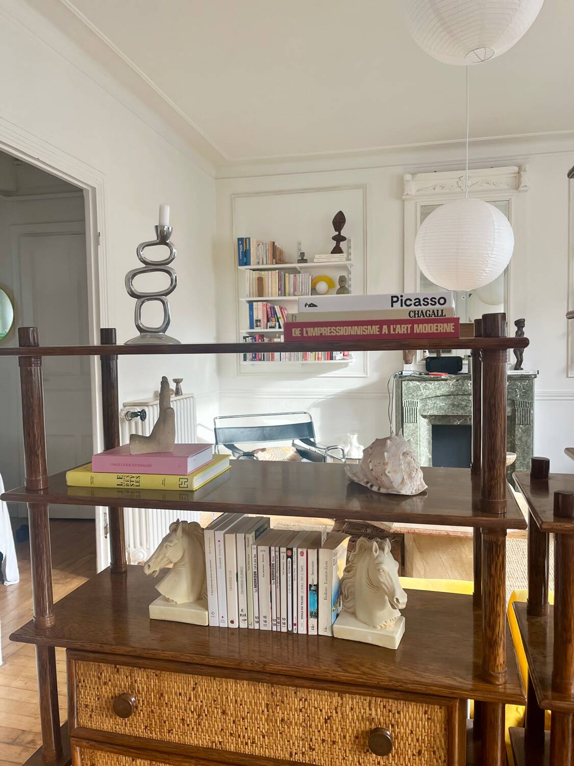 Modular rattan library Maugrion for Rochebobois
