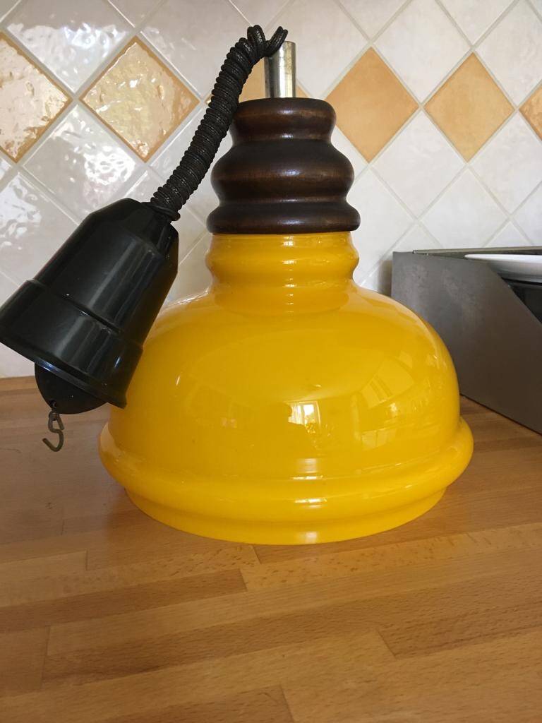 Lustre vintage en verre orange