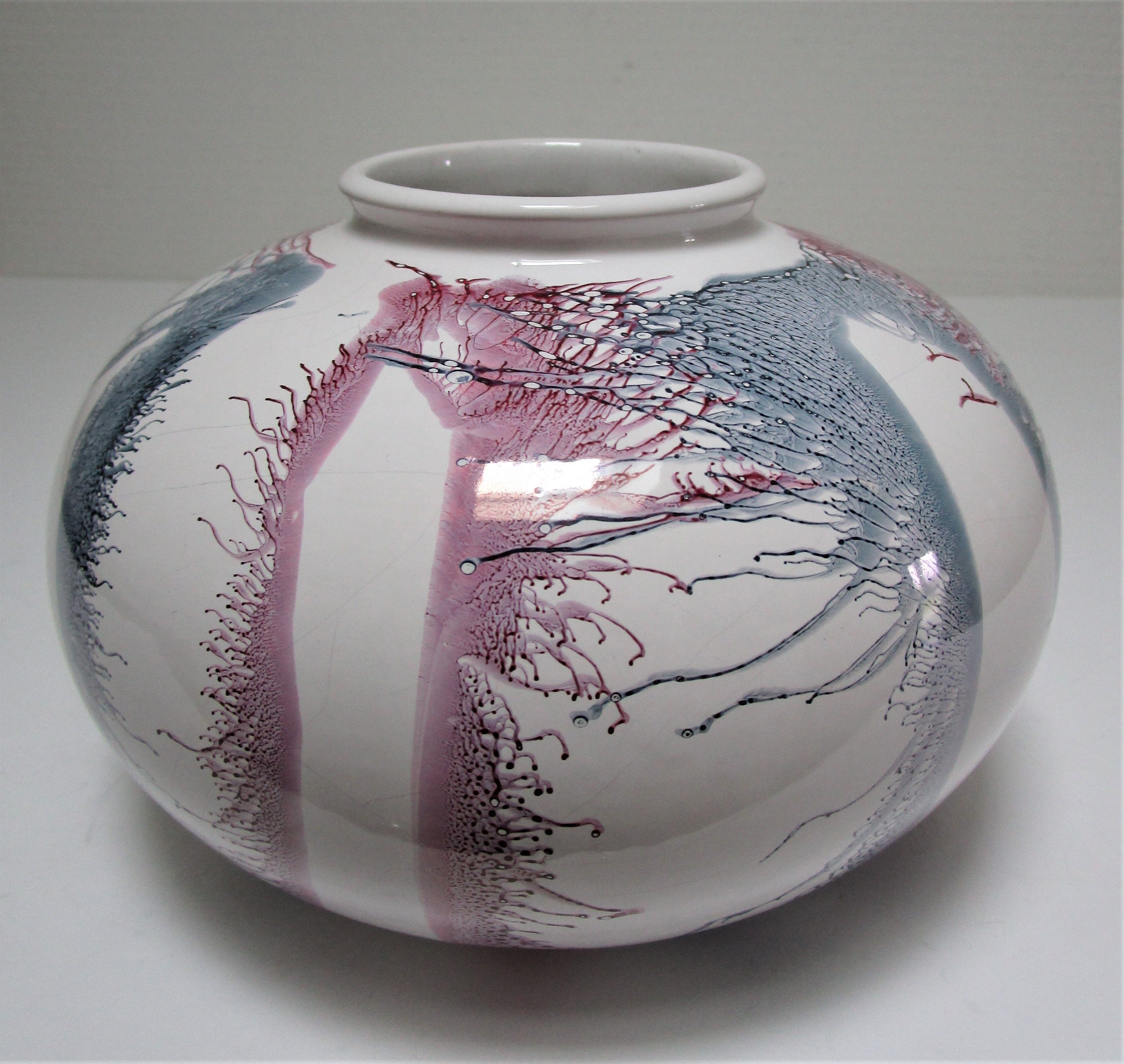 Vase west germany ceramic with projected decoration design 70s