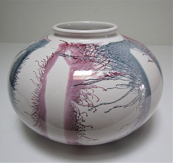 Vase west germany céramique à décor projeté design années 70