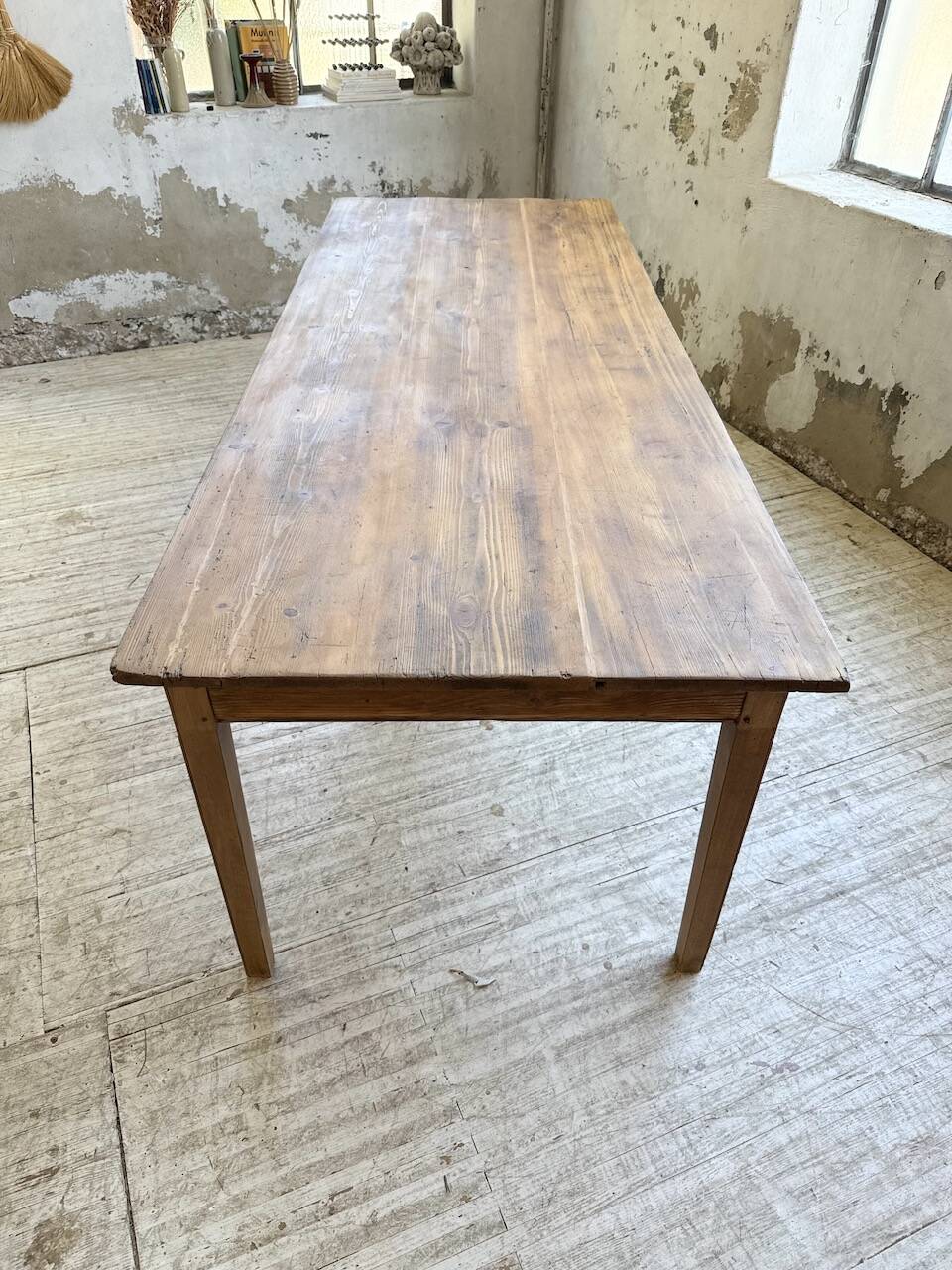 50s pine and oak farmhouse table 2.5m