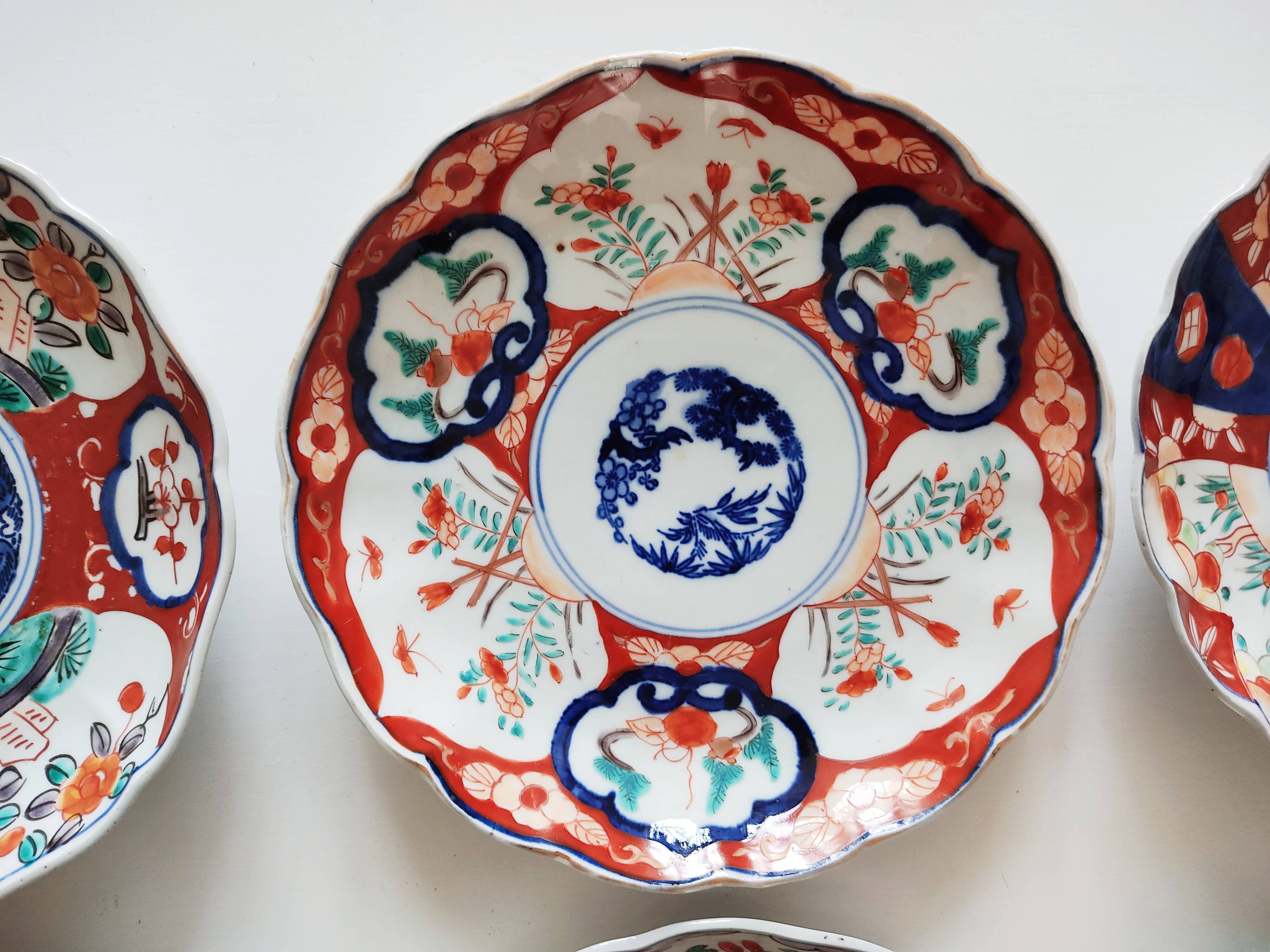 Set of 6 plates Imari Japan Meiji