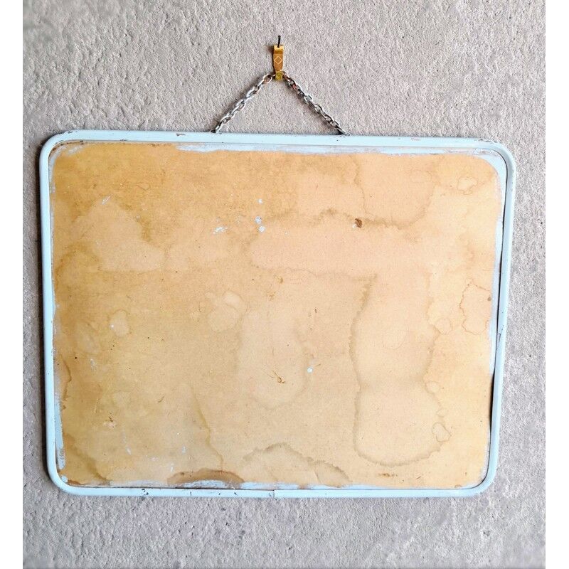 Miroir de barbier contour bleu 30 x 24cm