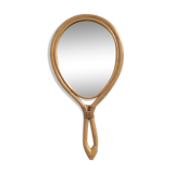 Mirror in rattan, face to hand  36x24cm