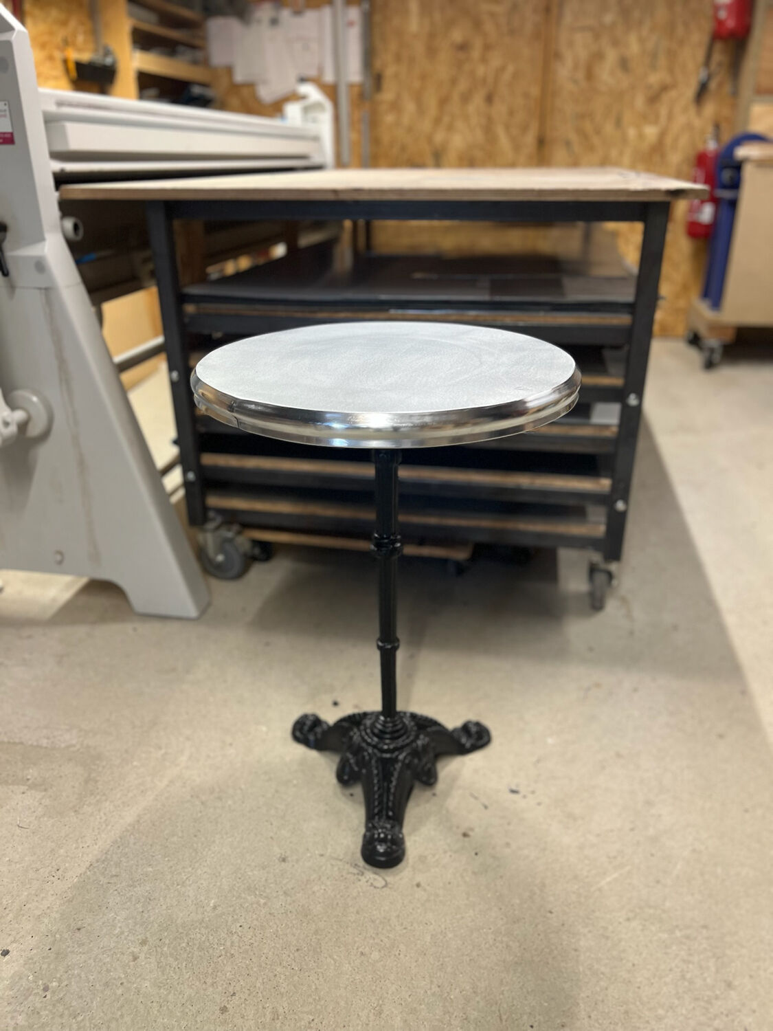 Bistro table with zinc top