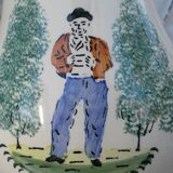 1 St Clément earthenware pouring jug decorated with characters
