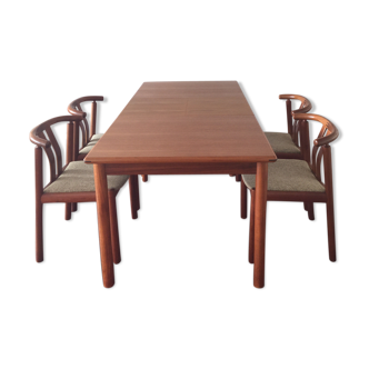 Table danoise 60's et 6 fauteuils de table