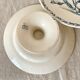 Antique dishes on foot in Luneville carnation porcelain