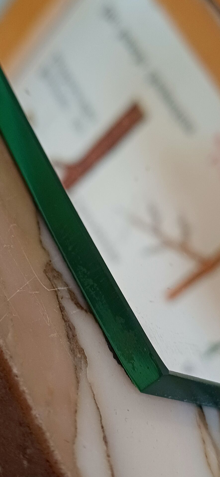 Velvet-backed tabletop mirror