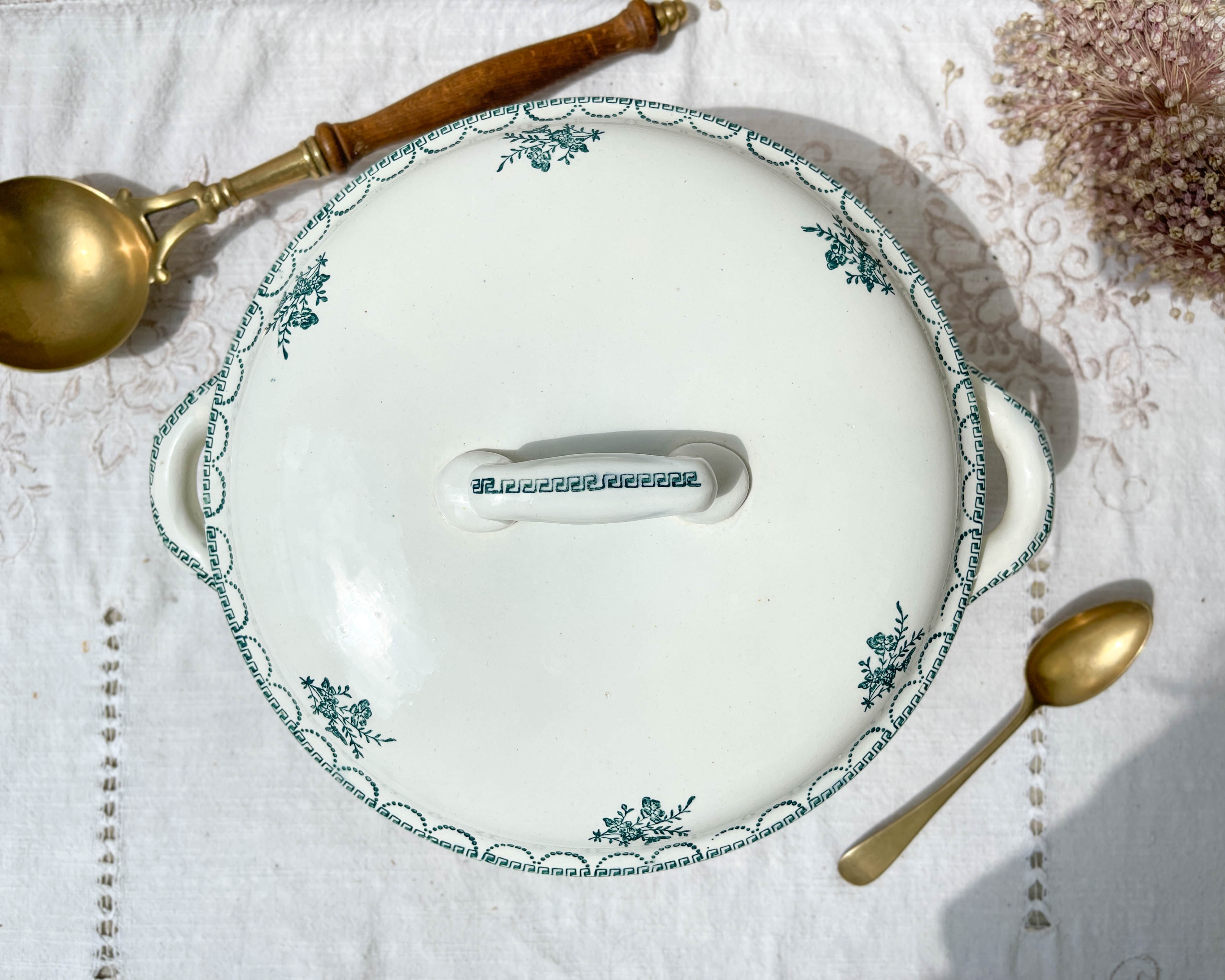 Soup Pot Green Iron Land St Amand, XIXth