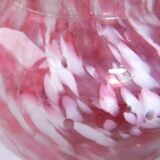 Vase ball old Clichy collection blown glass speckled white pink
