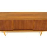Scandinavian row in teak and oak, suede, 1960